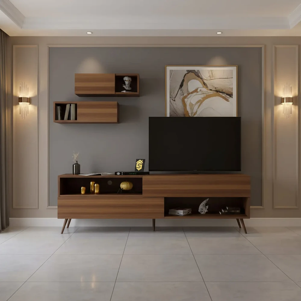 طاولة تلفزيون مودرن لون بني 03
