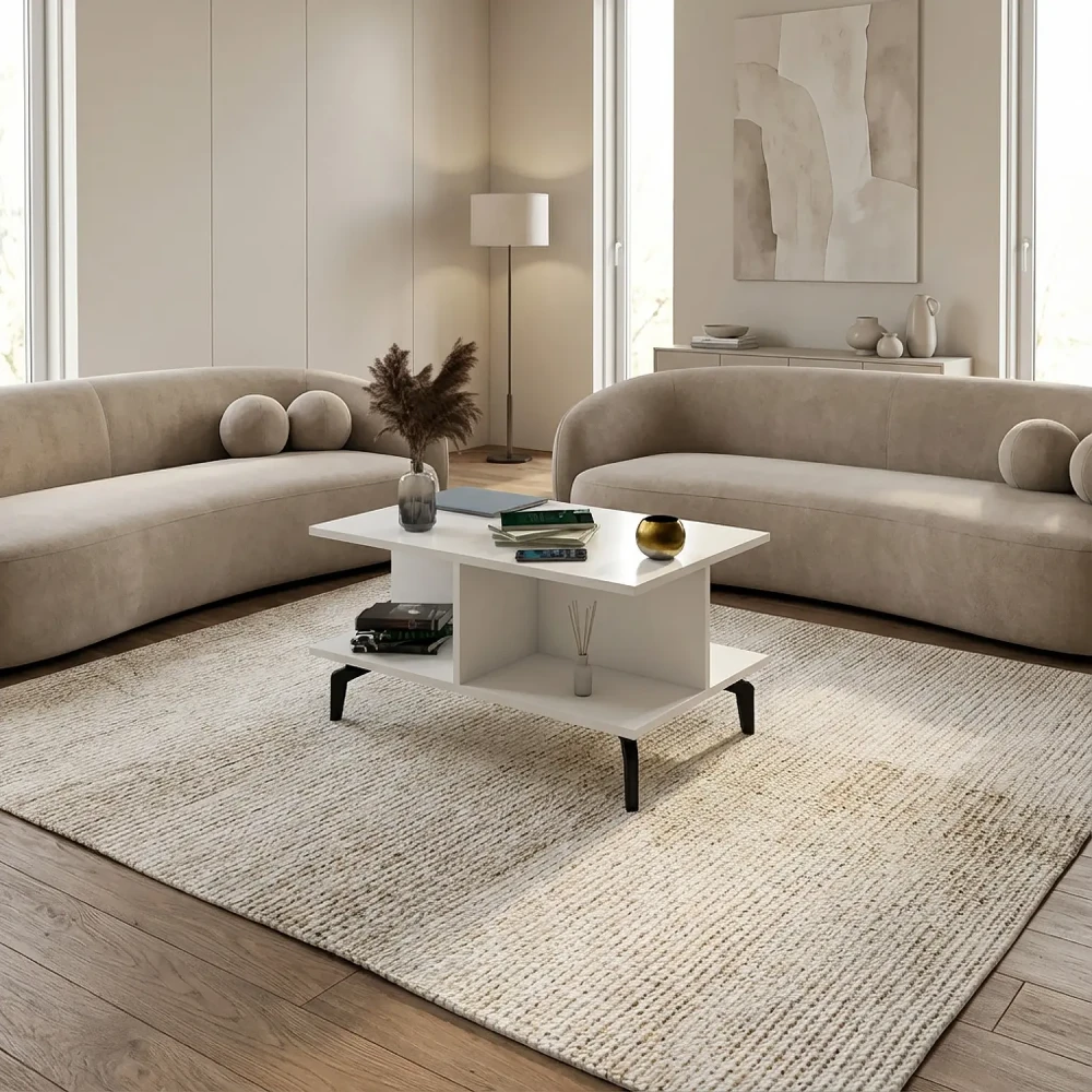 طاولة قهوة لون أبيض 0220-92 (2)