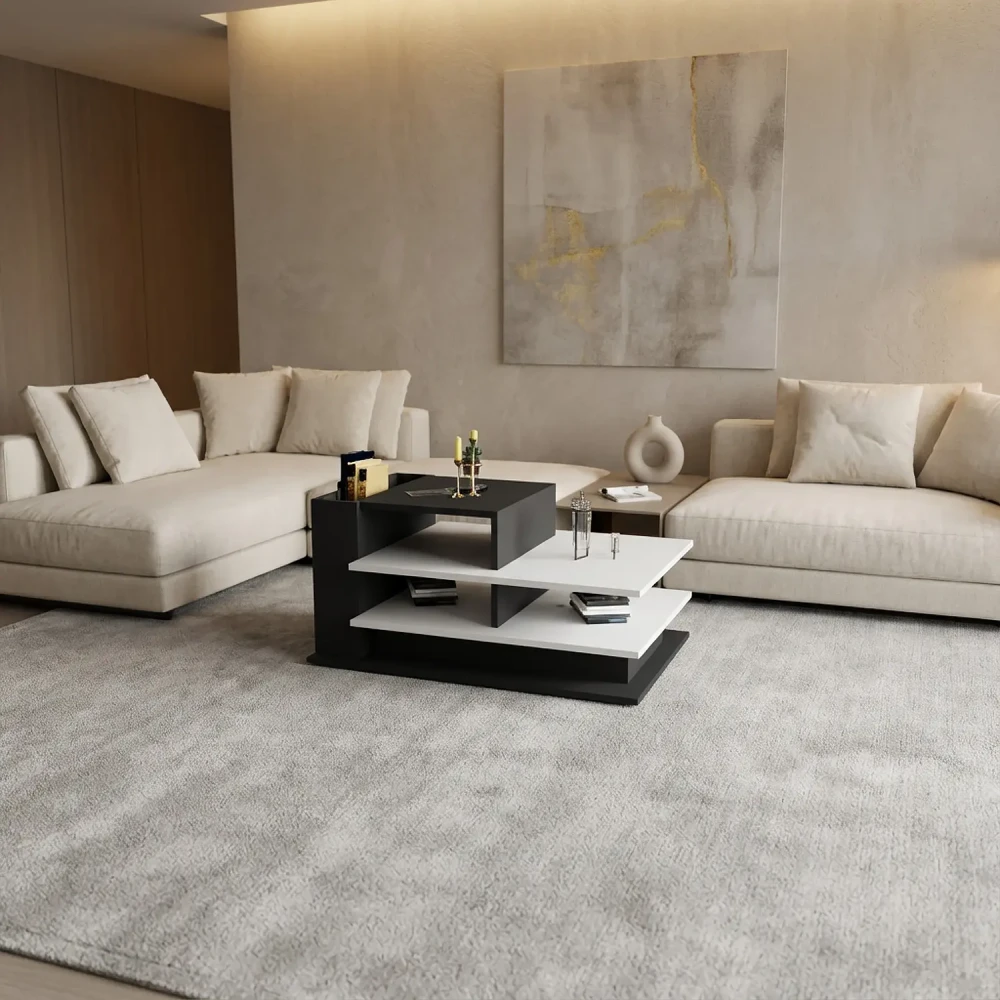 طاولة وسط مودرن أبيض رمادي 0239