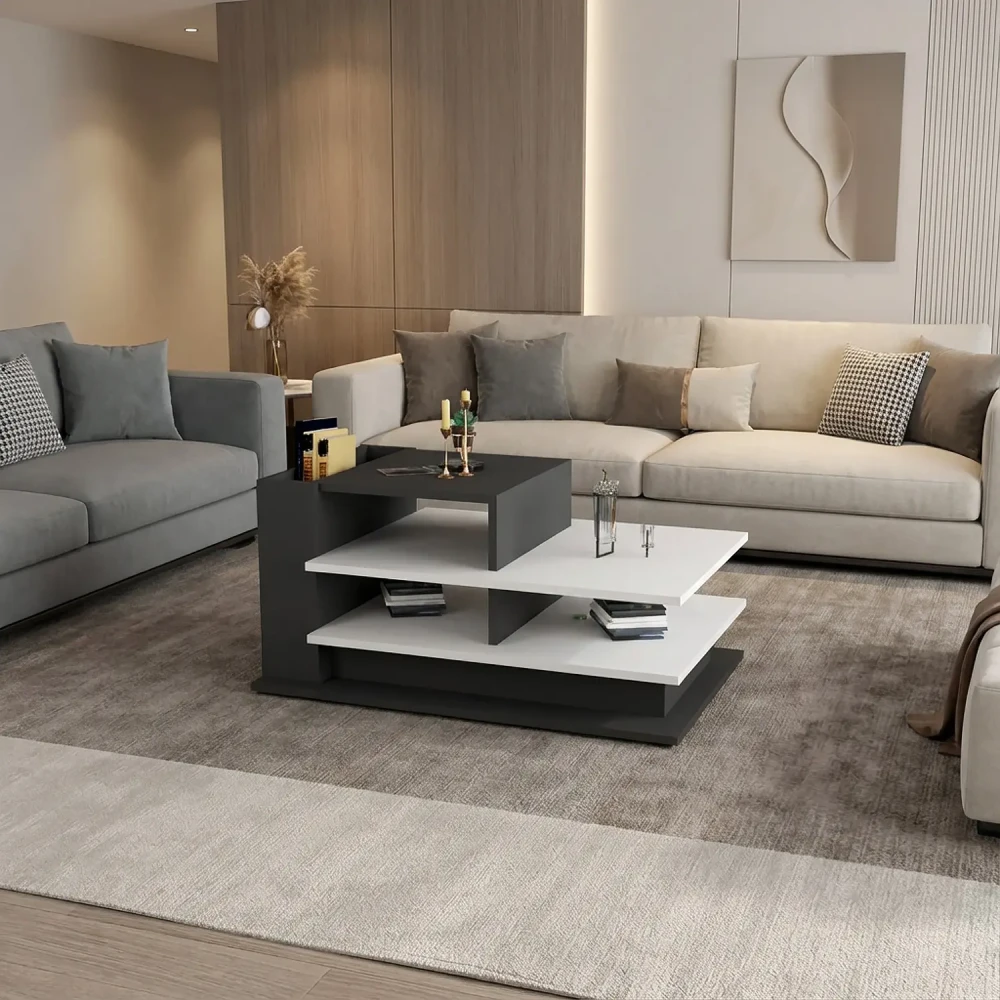 طاولة وسط مودرن أبيض رمادي 0239