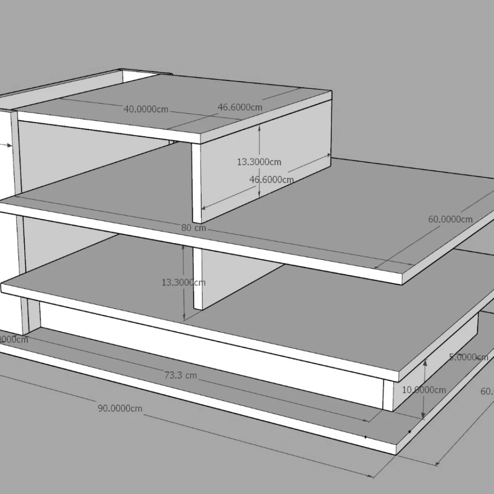 طاولة وسط مودرن أبيض رمادي 0239