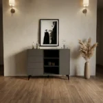 كونسول مدخل مودرن رمادي وأسود 120 سم بتخزين عملي