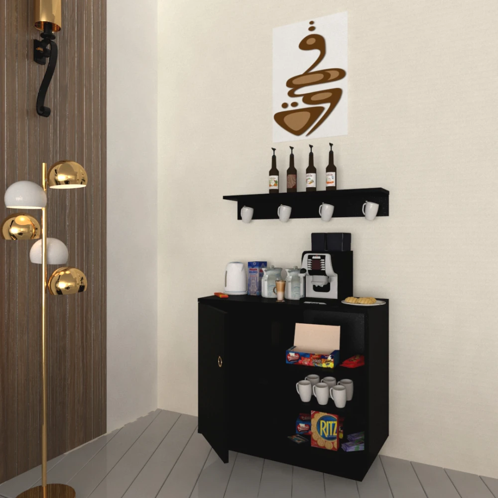 طقم طاولات تصميم عصري لون أسود 0145