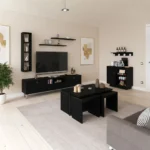 طقم طاولات تصميم عصري لون أسود 0145