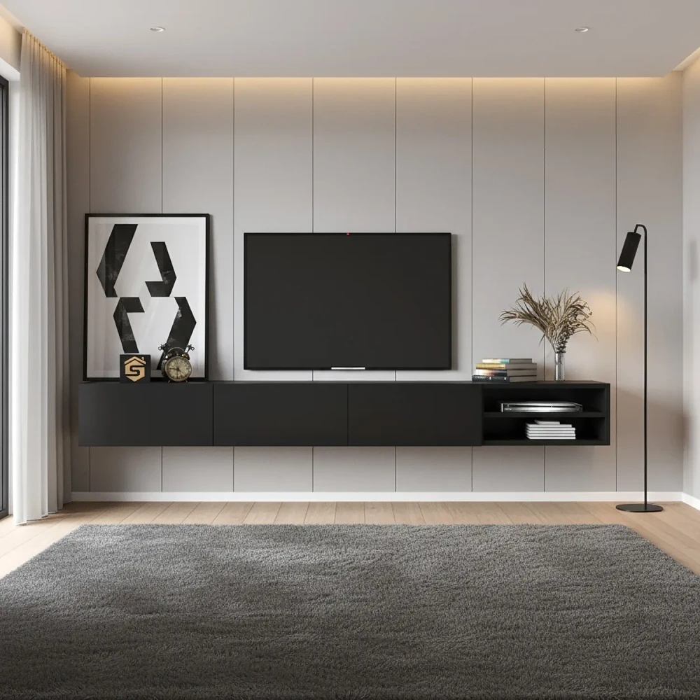 طاولة شاشة معلقة لون أسود 118