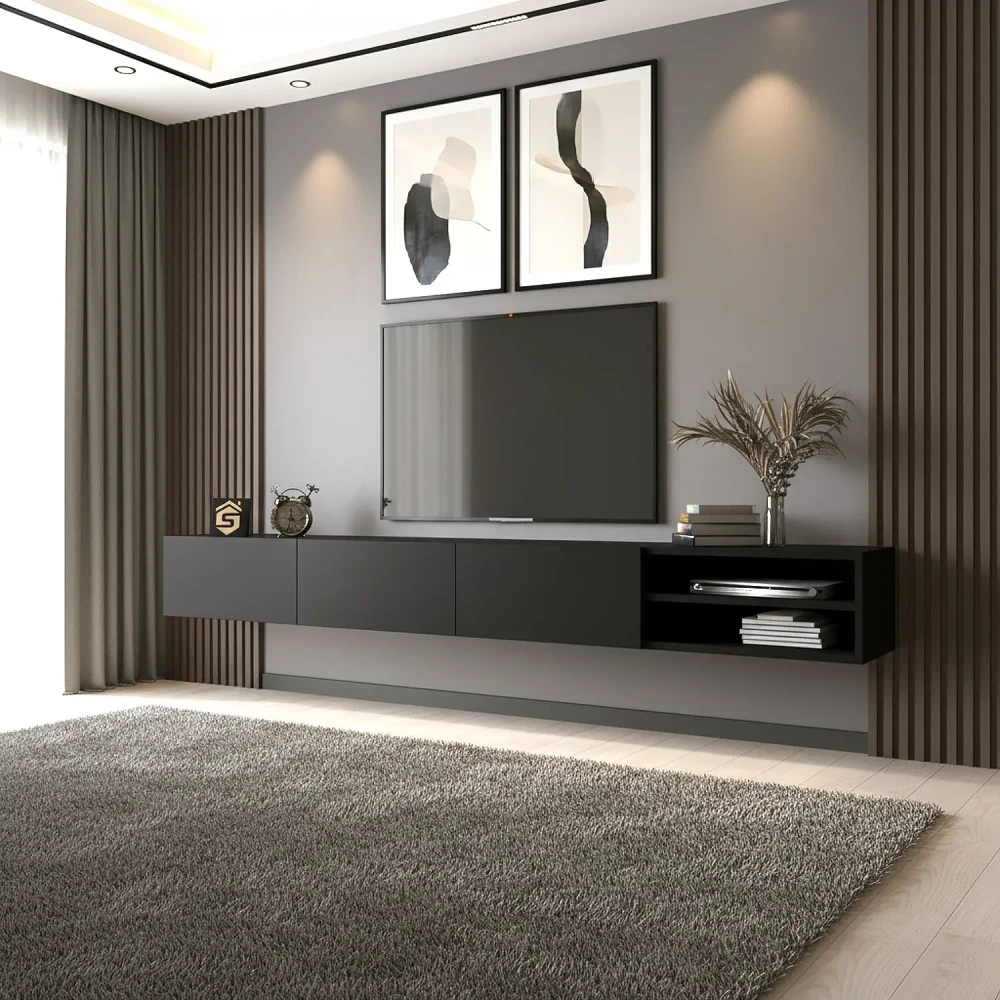 طاولة شاشة معلقة لون أسود 118