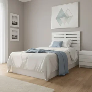 سرير نوم خشب فردي لون أبيض 0093