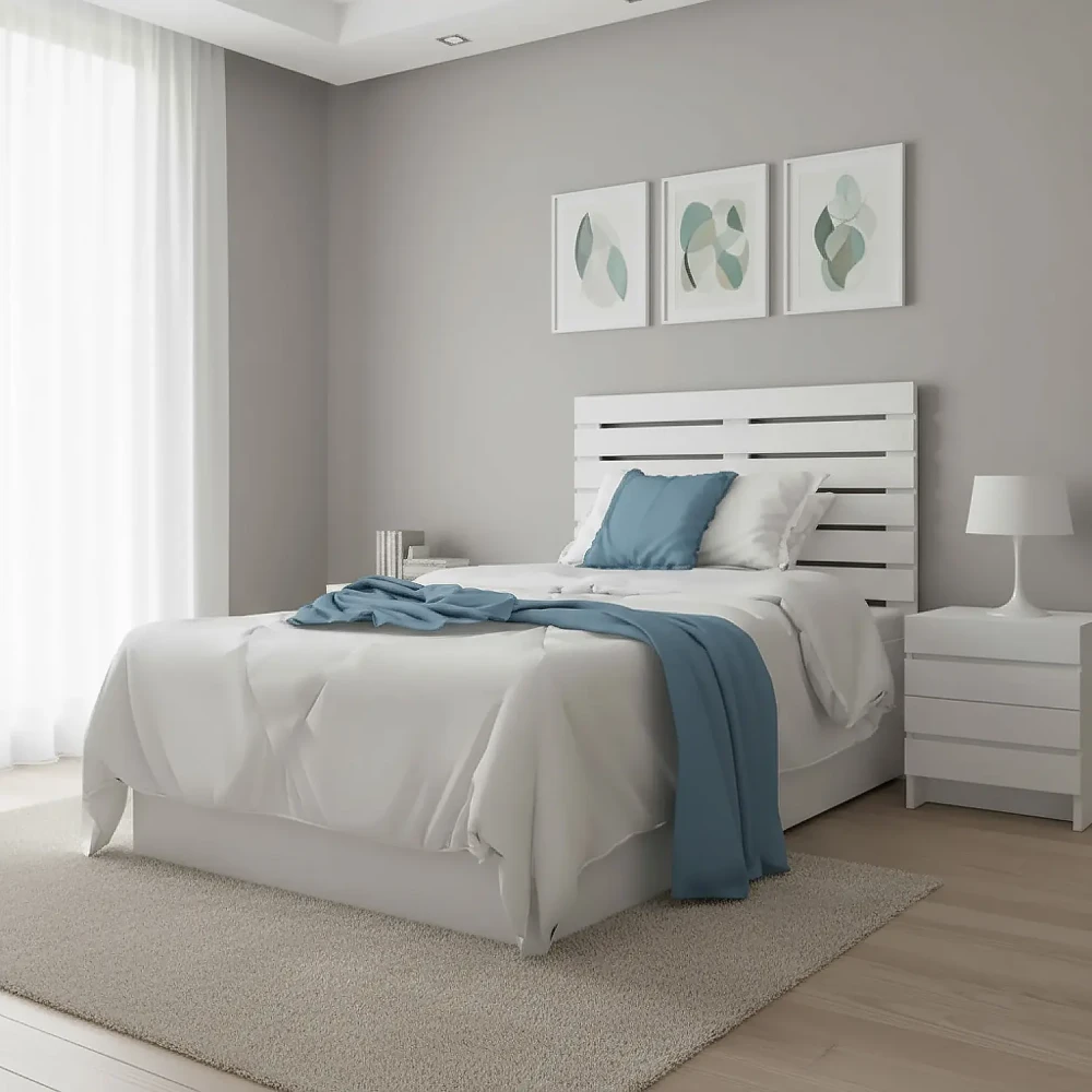 سرير نوم خشب فردي لون أبيض 0093