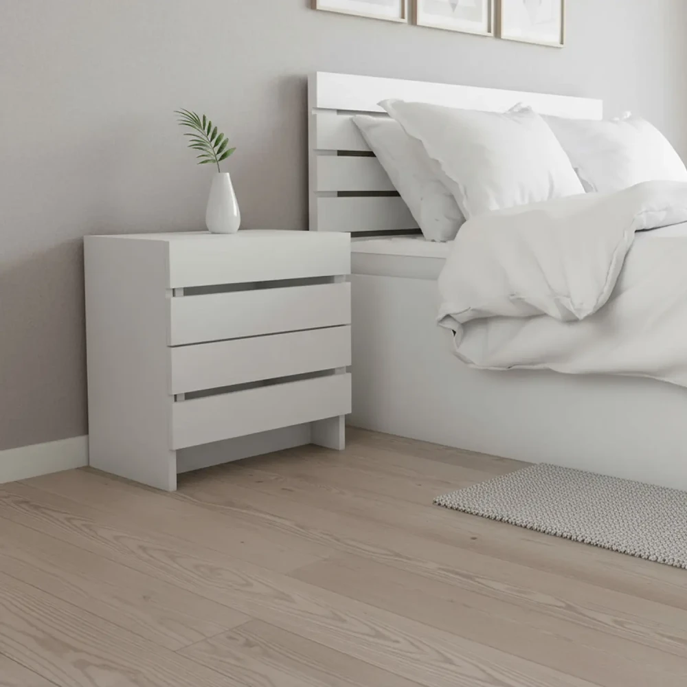 سرير نوم خشب فردي لون أبيض 0093