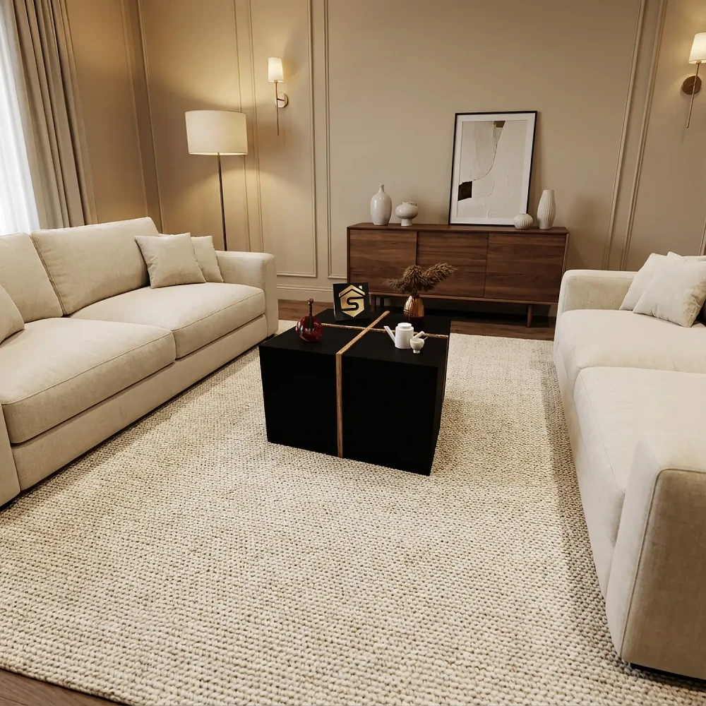 4 طاولات وسط لون أسود مع بني 0253