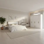 غرفة نوم كاملة مودرن لون أبيض مع بني 0099