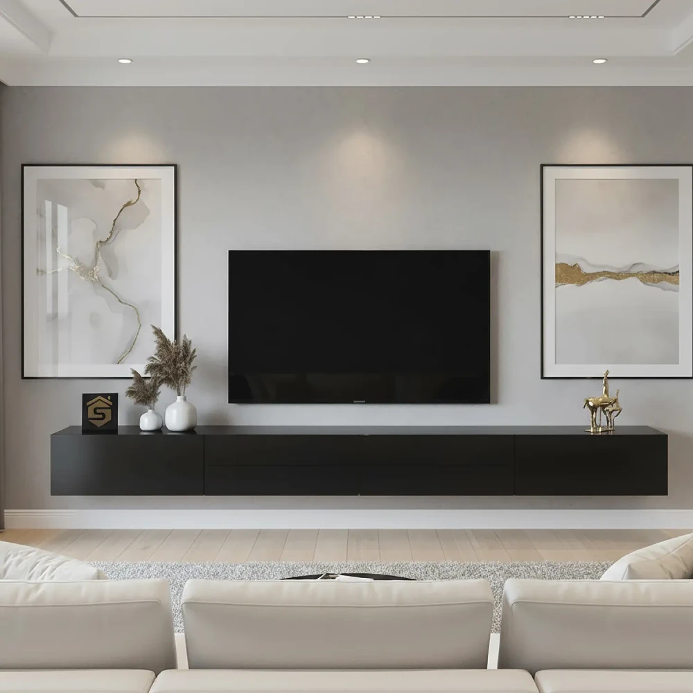 طاولة معلقة للتلفاز لون أسود 128