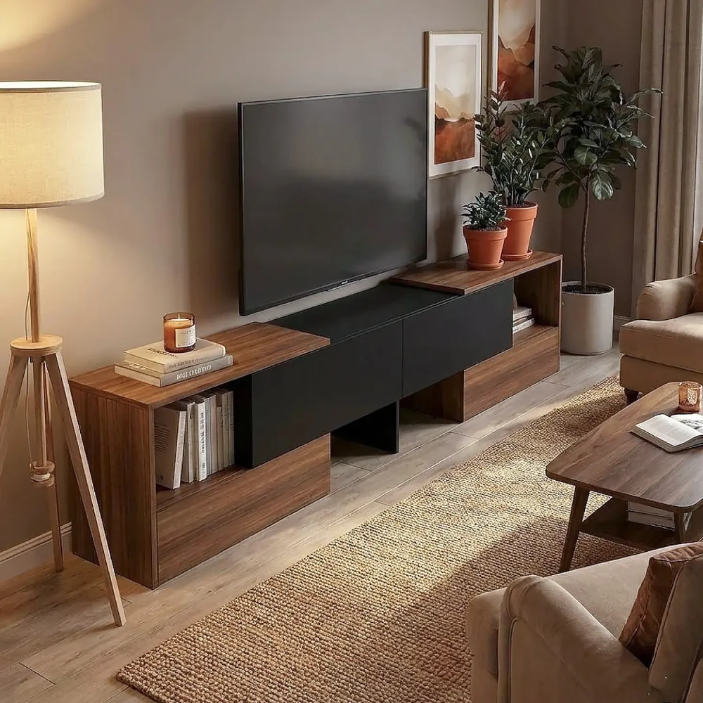 طاولة شاشة قابلة للتعديل لون بني مع اسود 132