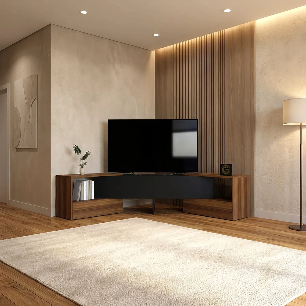 طاولة شاشة قابلة للتعديل لون بني مع اسود 132