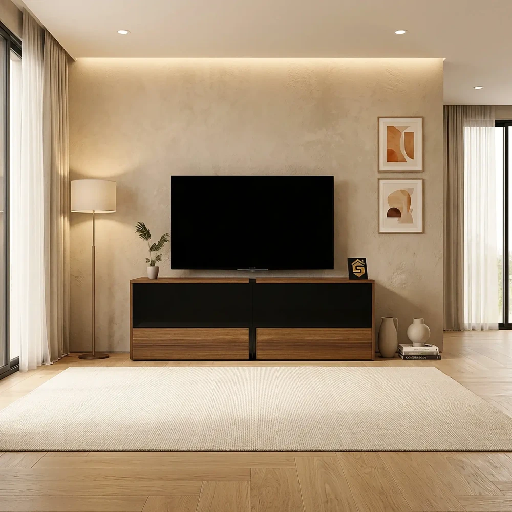 طاولة شاشة قابلة للتعديل لون بني مع اسود 132