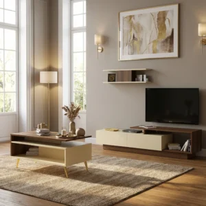 طقم طاولات تلفزيون و طاولة قهوة 0160