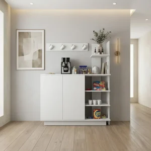 ركن قهوة برفوف لون أبيض 036