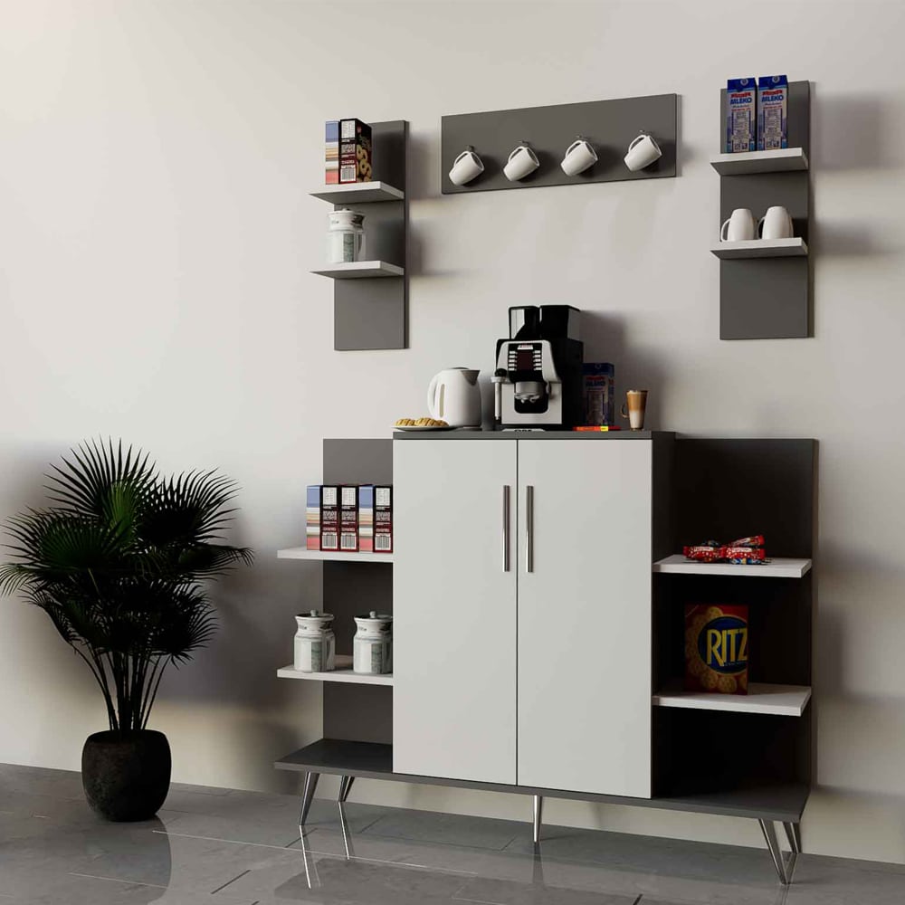 ركن قهوة لون أبيض مع رمادي 0320