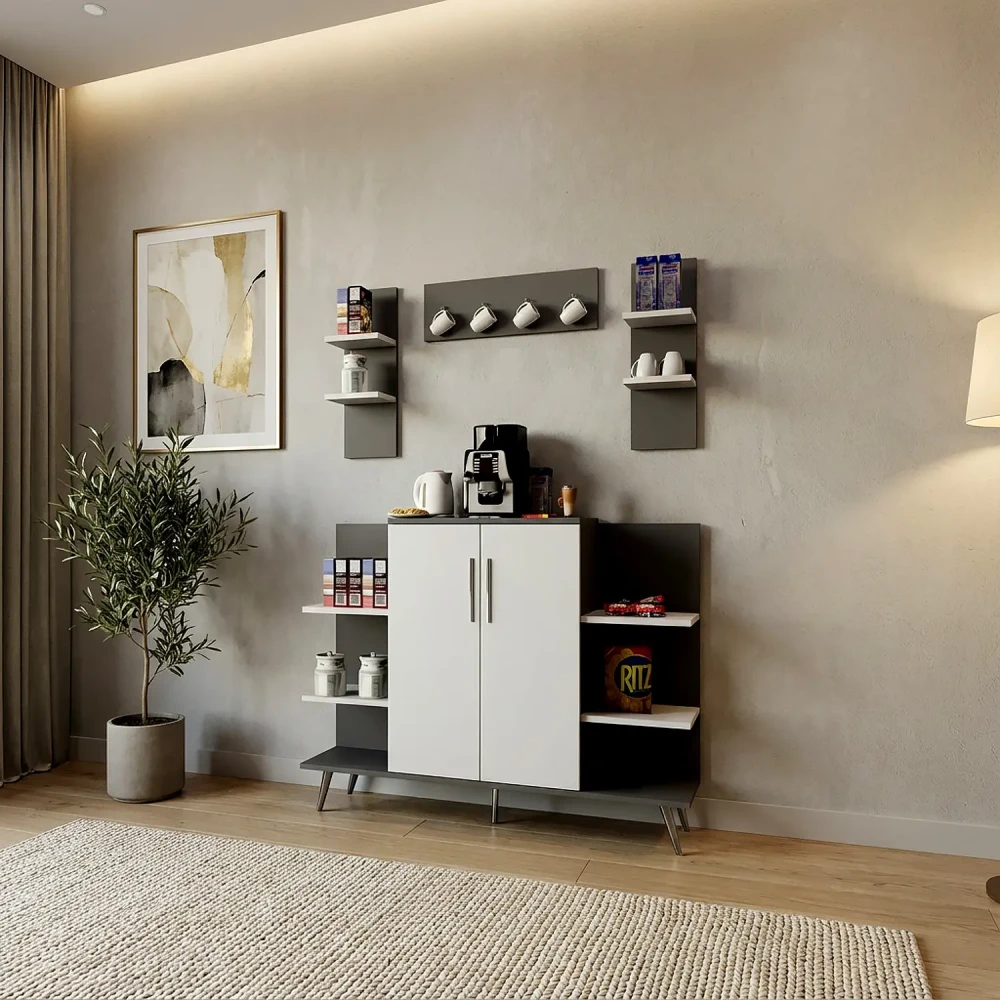 ركن قهوة لون أبيض مع رمادي 0320