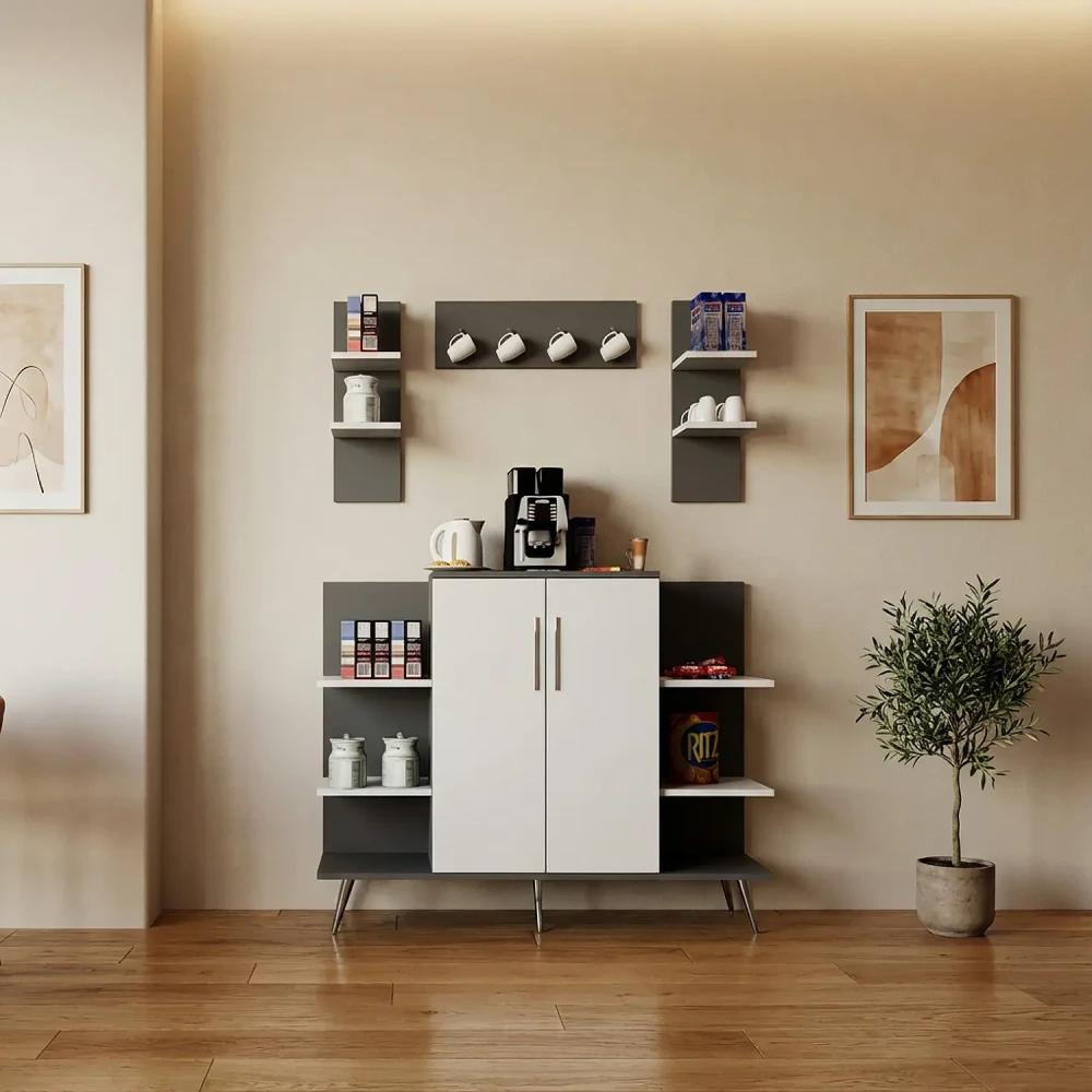 ركن قهوة لون أبيض مع رمادي 0320