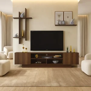 مكتبة شاشة تلفزيون لون بني 39