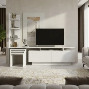 طاولة تلفزيون مع 3 طاولات خدمة 65