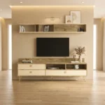 طاولة تلفزيون لون بيج مع خشبي 71