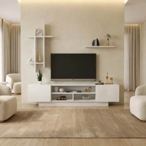 طاولة تلفاز مودرن أبيض 67