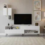 طاولة تلفزيون مودرن لون أبيض 02