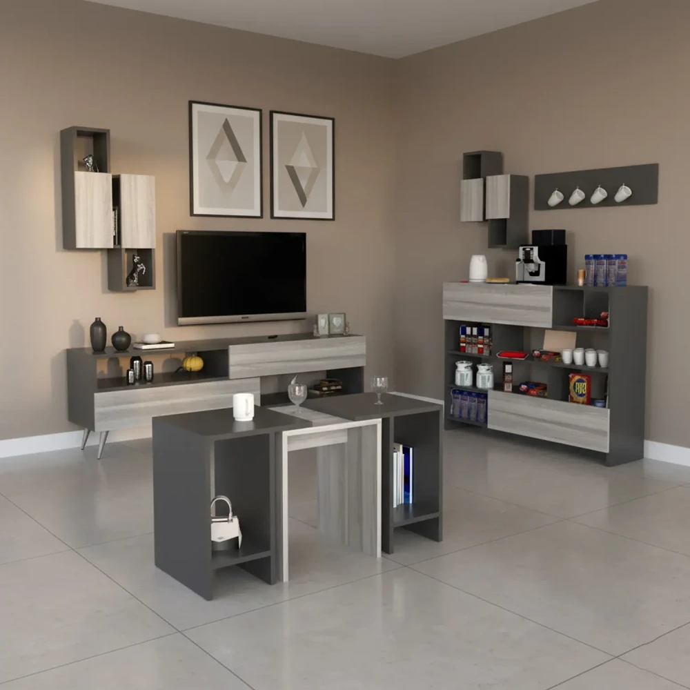 طقم طاولات تلفزيون و قهوة و ركن قهوة 0143