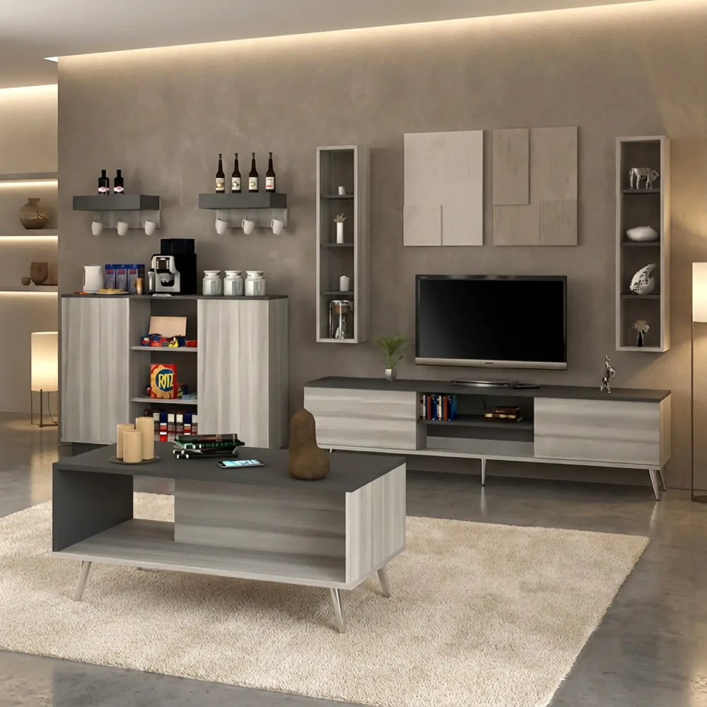 طقم طاولات تلفزيون و قهوة و ركن قهوة 018