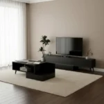 طقم طاولات متحركة لون أسود 156