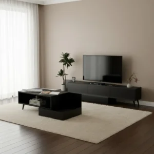 طقم طاولات متحركة لون أسود 156