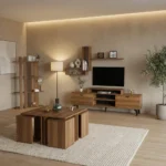 طقم طاولات لون بني 0116