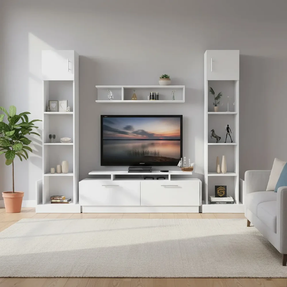 طاولة تلفزيون معلقة لون بني 114