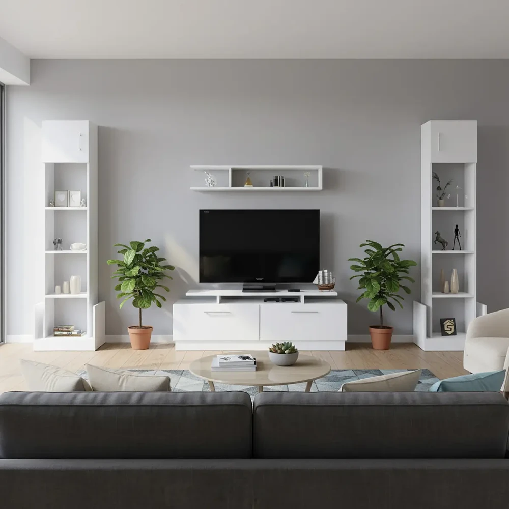 طاولة تلفزيون معلقة لون بني 114