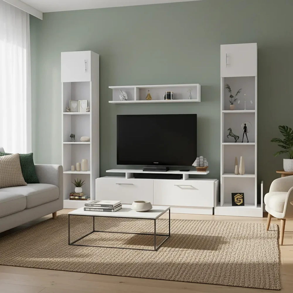 طاولة تلفزيون معلقة لون بني 114