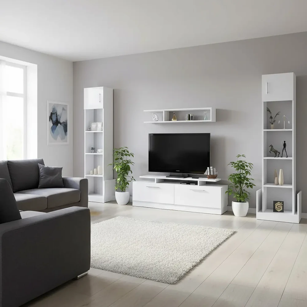 طاولة تلفزيون معلقة لون بني 114